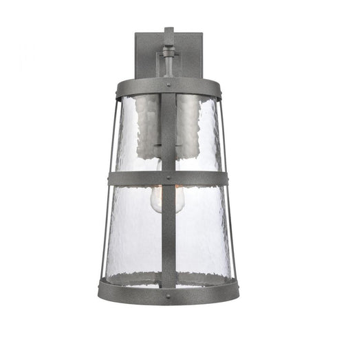 Elk Dakota 18 Inch High 1 Light Outdoor Sconce in Distressed Zinc Model: 69641/1