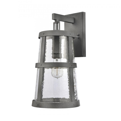 Elk Dakota 18 Inch High 1 Light Outdoor Sconce in Distressed Zinc Model: 69641/1