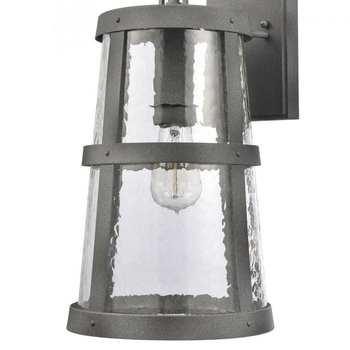 Elk Dakota 18 Inch High 1 Light Outdoor Sconce in Distressed Zinc Model: 69641/1