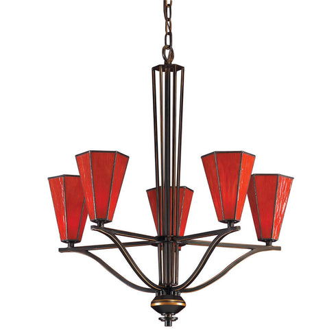 Elk Diamante 5 Light CHANDELIER in Aged Bronze Finish Model: 2869/5