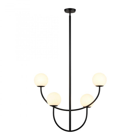 Elk Doby 30 Inch Wide 4 Light Pendant in Matte Black Model: H0018-10371