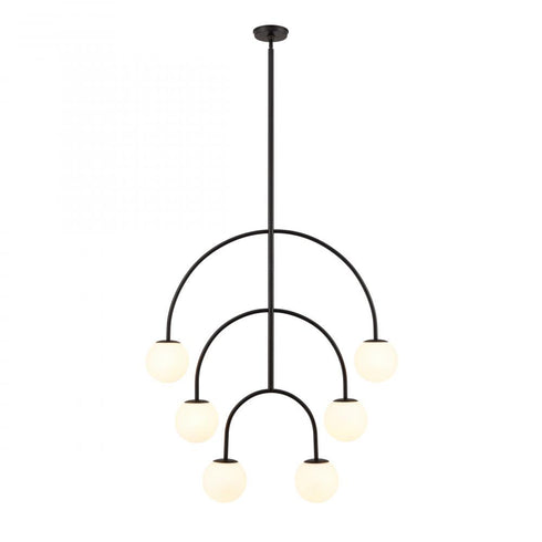 Elk Doby 34 Inch Wide 6 Light Pendant in Matte Black Model: H0018-10373
