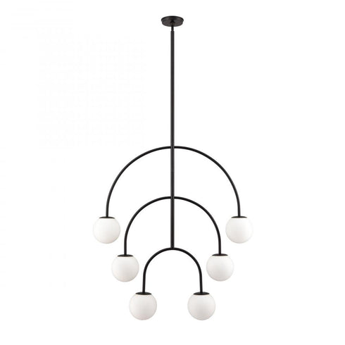 Elk Doby 34 Inch Wide 6 Light Pendant in Matte Black Model: H0018-10373
