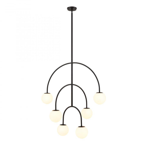 Elk Doby 34 Inch Wide 6 Light Pendant in Matte Black Model: H0018-10373