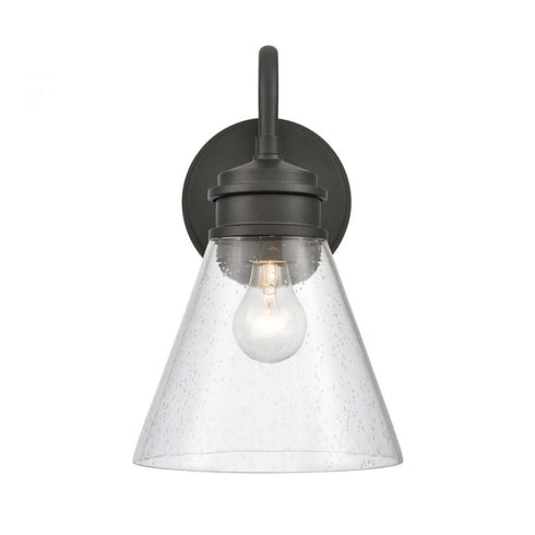 Elk Dovas 13.5 Inch High 1 Light Outdoor Sconce in Textured Black Model: 69661/1