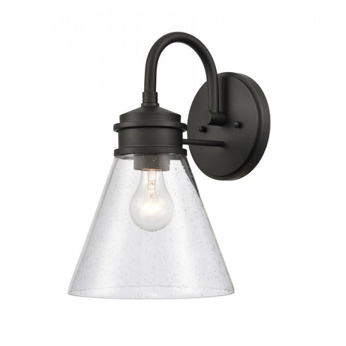 Elk Dovas 13.5 Inch High 1 Light Outdoor Sconce in Textured Black Model: 69661/1