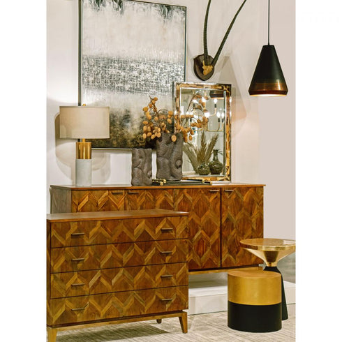 Elk Draper ACCENT TABLE in Antique Gold Leaf Finish Model: 114-121