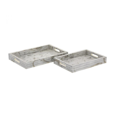 Elk Eaton Etched Tray Set of 2 in White (2 pack) (2 pack) Model: H0807-9765/S2
