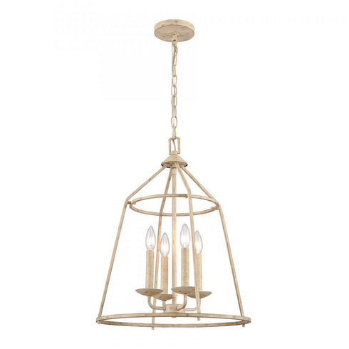 Elk Ellisville 17.25 Inch Wide 4 Light Chandelier in Antique Cream Model: 90260/4