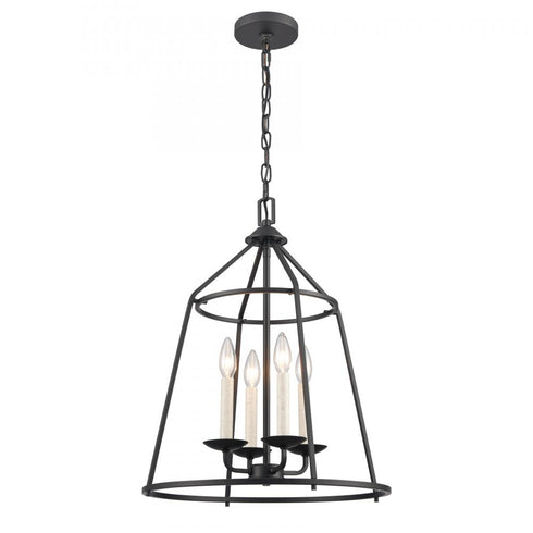 Elk Ellisville 17.25 Inch Wide 4 Light Chandelier in Matte Black Model: 90250/4