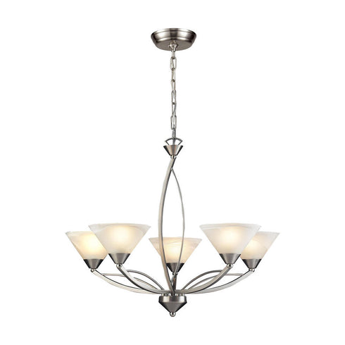 Elk Elysburg CHANDELIER in Satin Nickel Finish Model: 7637/5