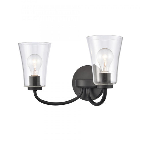 Elk Emily 17 Inch Wide 2 Light Vanity Light in Matte Black Model: EC89253/2