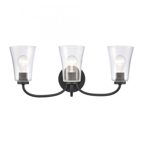 Elk Emily 23 Inch Wide 3 Light Vanity Light in Matte Black Model: EC89254/3