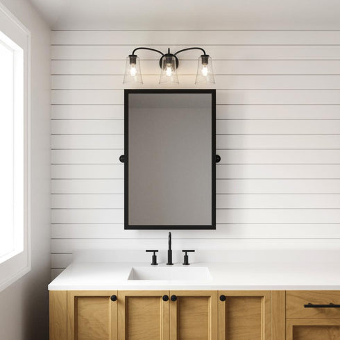 Elk Emily 23 Inch Wide 3 Light Vanity Light in Matte Black Model: EC89254/3