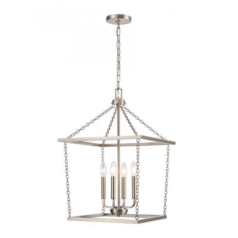Elk Emmett 17 Inch Wide 4 Light Pendant in Brushed Nickel Model: EC89814/4