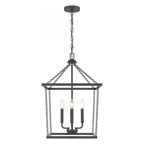 Elk Emmett 17 Inch Wide 4 Light Pendant in Matte Black Model: EC89804/4