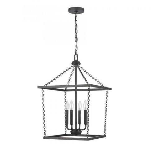 Elk Emmett 17 Inch Wide 4 Light Pendant in Matte Black Model: EC89804/4