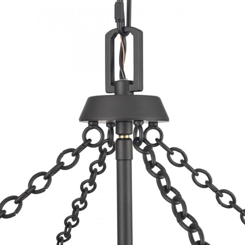 Elk Emmett 17 Inch Wide 4 Light Pendant in Matte Black Model: EC89804/4