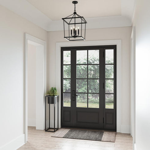 Elk Emmett 17 Inch Wide 4 Light Pendant in Matte Black Model: EC89804/4