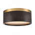 Elk Engel 12 Inch Wide 2 Light Flush Mount Satin Brass with Ebony Model: 82333/2