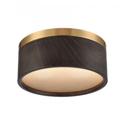 Elk Engel 12 Inch Wide 2 Light Flush Mount Satin Brass with Ebony Model: 82333/2