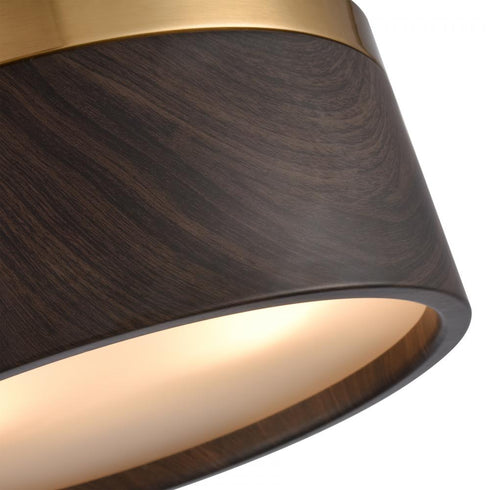 Elk Engel 12 Inch Wide 2 Light Flush Mount Satin Brass with Ebony Model: 82333/2