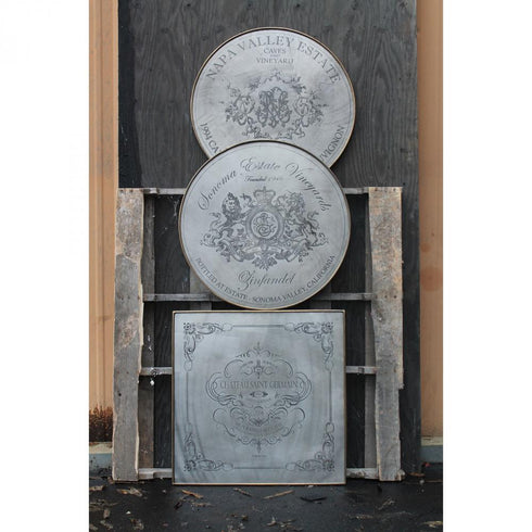 Elk Etched Metal Table Chateau Square BASE in Pewter Finish Model: TABLE002-BASE