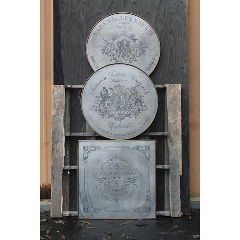 Elk Etched Metal Table Chateau Square POLE in Pewter Finish Model: TABLE002-POLE