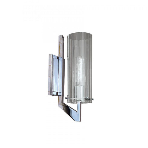 Elk Faceted 12.75 Inch High 1 Light Sconce in Brushed Nickel Model: 8143-BN-CL