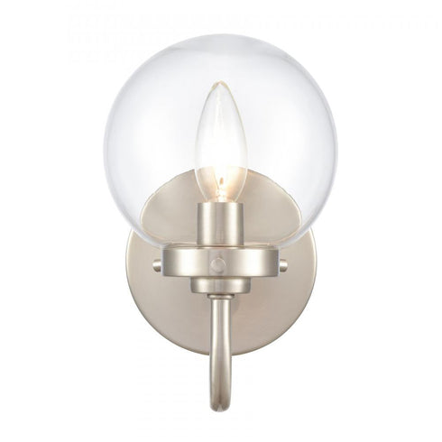 Elk Fairbanks 8.5 Inch High 1 Light Sconce in Brushed Nickel and Clear Model: EC89950/1