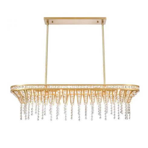 Elk Fantania 36 Inch Wide 4 Light Linear Chandelier in Champagne Gold Model: 82226/4