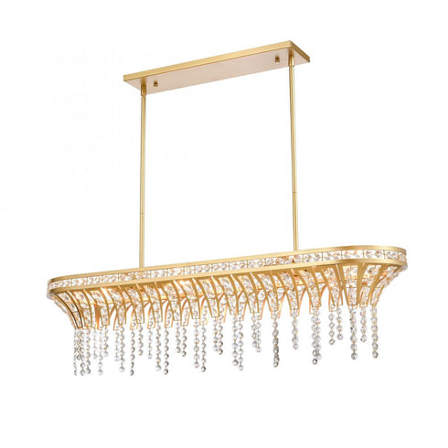 Elk Fantania 36 Inch Wide 4 Light Linear Chandelier in Champagne Gold Model: 82226/4