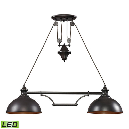 Elk Farmhouse ISLAND LIGHT in Oiled Bronze Finish Model: 65150-2-LED