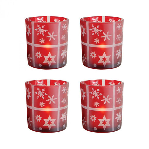 Elk Festival Votives (Set of 4) in Red Finish Model: 393075/S4