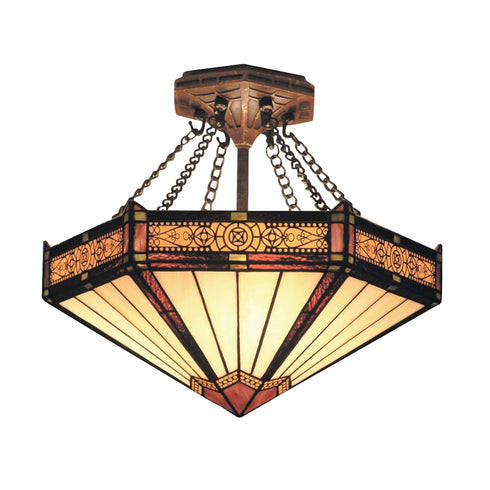 Elk Filigree SEMI FLUSH MOUNT in Aged Bronze Finish Model: 621-AB