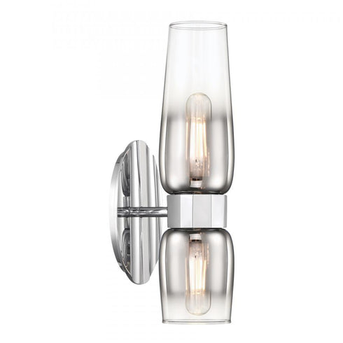 Elk Flame 14 Inch High 2 Light Sconce in Chrome Model: 9760-CH-CLGR