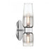 Elk Flame 14 Inch High 2 Light Sconce in Chrome Model: 9760-CH-CLGR