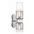 Elk Flame 14 Inch High 2 Light Sconce in Chrome Model: 9760-CH-CLGR