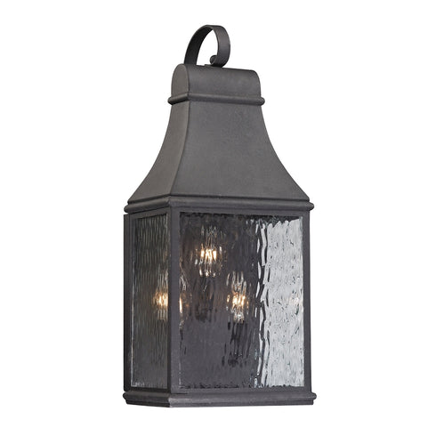 Elk Forged Jefferson EXTERIOR WALL SCONCE in Charcoal Finish Model: 47072/3