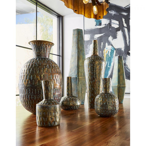 Elk Fowler Vase Round in Patinated Brass (2 pack) (2 pack) Model: S0807-9777