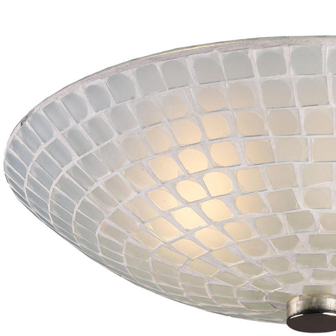 Elk Fusion SEMI FLUSH MOUNT in Satin Nickel Finish Model: 10139/2WHT