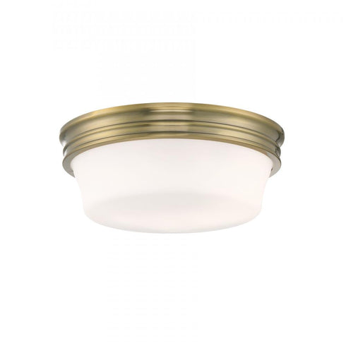 Elk Galen 14 Inch Wide 3 Light Flush Mount in Antique Brass Model: 5912-AN-MO