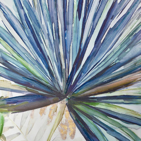 Elk Garden Palm WALL ART in Blue Finish Model: S0016-8160