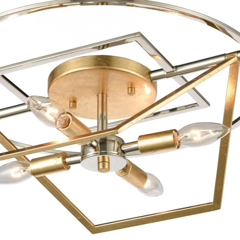 Elk Geosphere SEMI FLUSH MOUNT in Polished Nickel Finish Model: 12261/4