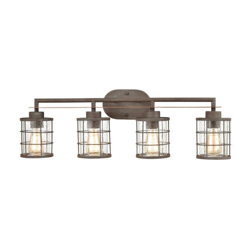 Elk Gilbert VANITY LIGHT in Rusted Coffee Light Wood Light Wood Finish Model: 18366/4