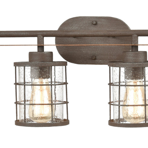 Elk Gilbert VANITY LIGHT in Rusted Coffee Light Wood Light Wood Finish Model: 18366/4