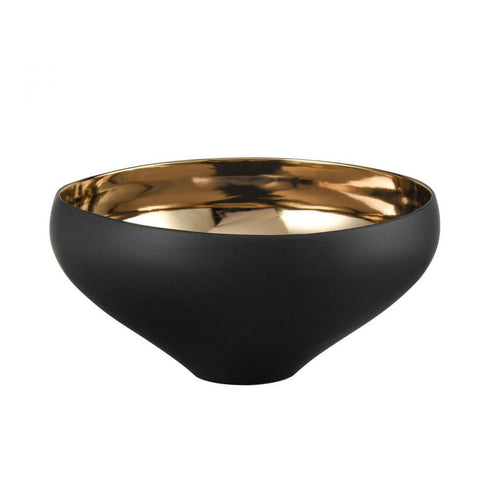 Elk Greer Bowl Tall Black and Gold Glazed (2 pack) (2 pack) in Matte Black Finish Model: H0017-9754