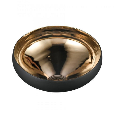 Elk Greer Bowl Tall Black and Gold Glazed (2 pack) (2 pack) in Matte Black Finish Model: H0017-9754
