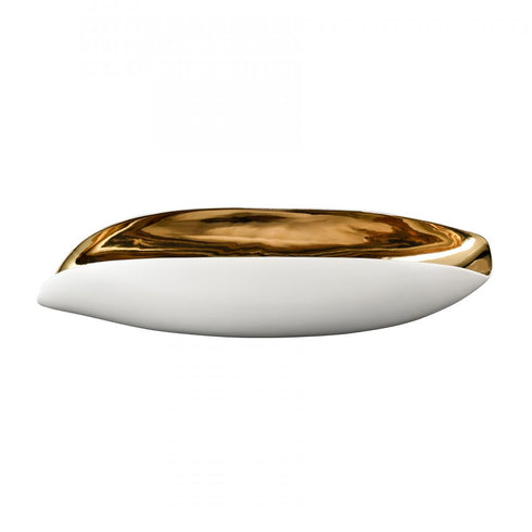 Elk Greer Vessel White and Gold Glazed (2 pack) (2 pack) in Matte White Finish Model: H0017-9756