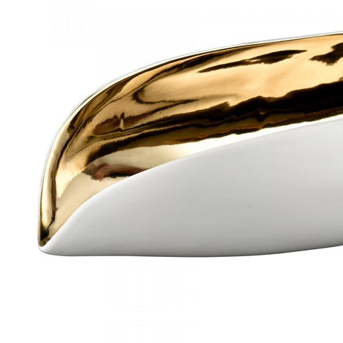 Elk Greer Vessel White and Gold Glazed (2 pack) (2 pack) in Matte White Finish Model: H0017-9756